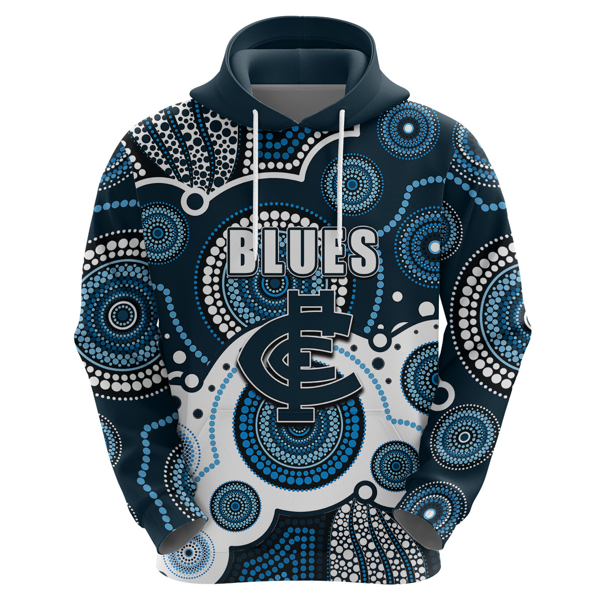 custom-personalised-and-number-blues-afl-hoodie-aboriginal-patterns