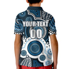 custom-personalised-and-number-blues-afl-kid-polo-shirt-aboriginal-patterns