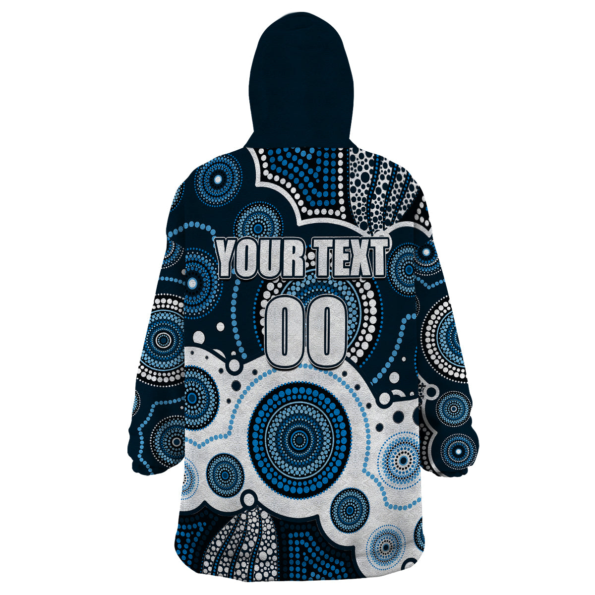 custom-personalised-and-number-blues-afl-wearable-blanket-hoodie-aboriginal-patterns
