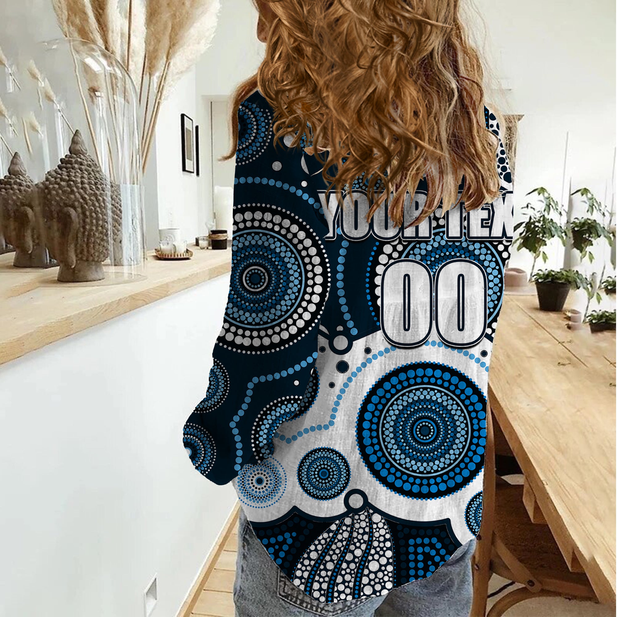 custom-personalised-and-number-blues-afl-women-casual-shirt-aboriginal-patterns