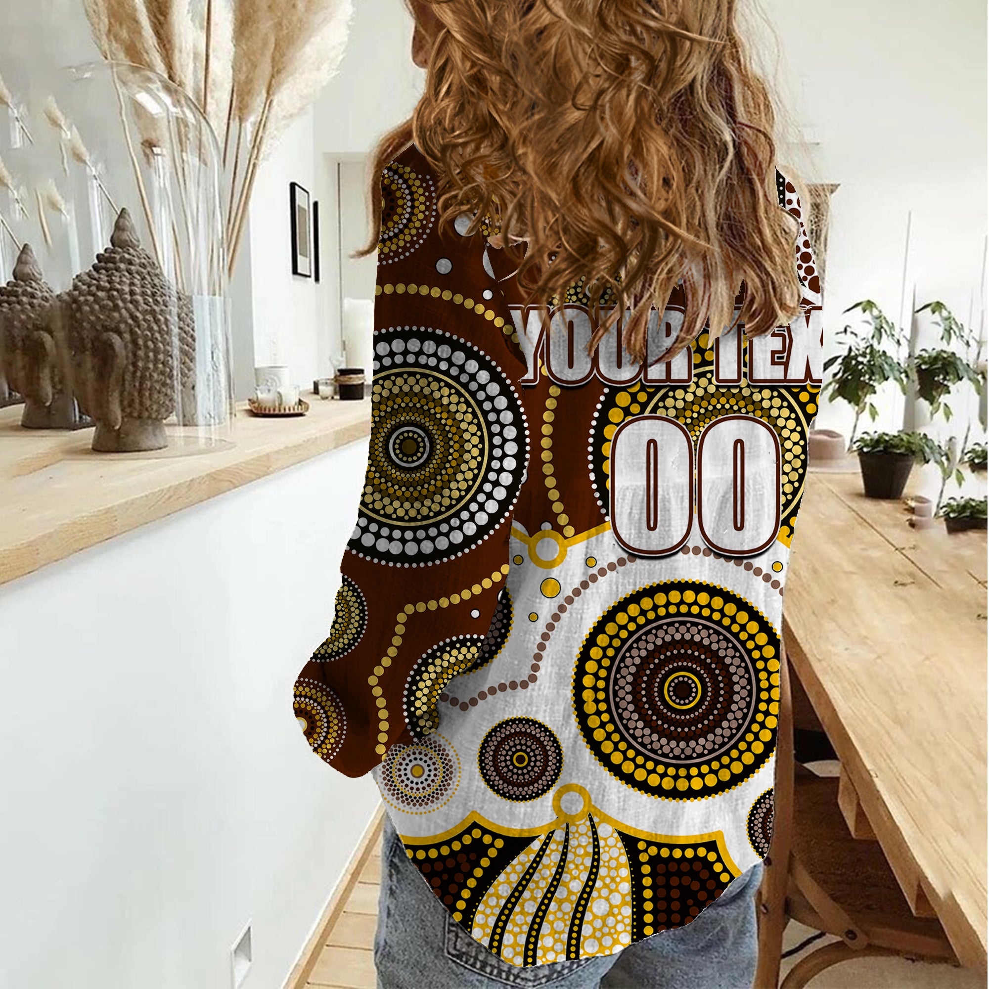 custom-personalised-and-number-hawks-afl-women-casual-shirt-aboriginal-patterns