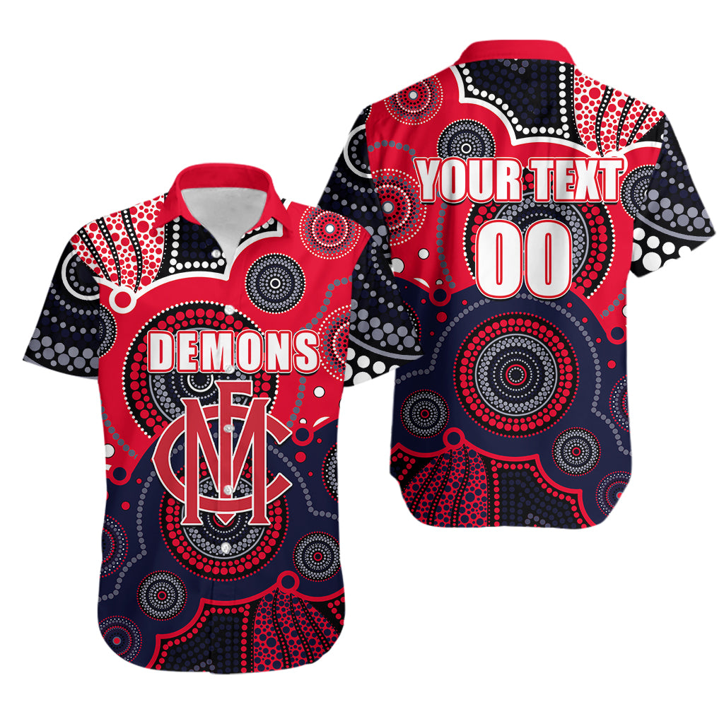 custom-personalised-and-number-demons-afl-hawaiian-shirt-aboriginal-patterns