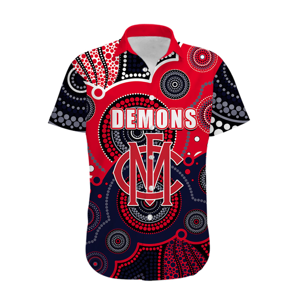 custom-personalised-and-number-demons-afl-hawaiian-shirt-aboriginal-patterns