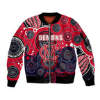 custom-personalised-and-number-demons-afl-sleeve-zip-bomber-jacket-aboriginal-patterns