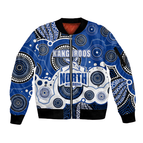 custom-personalised-and-number-north-afl-sleeve-zip-bomber-jacket-aboriginal-patterns