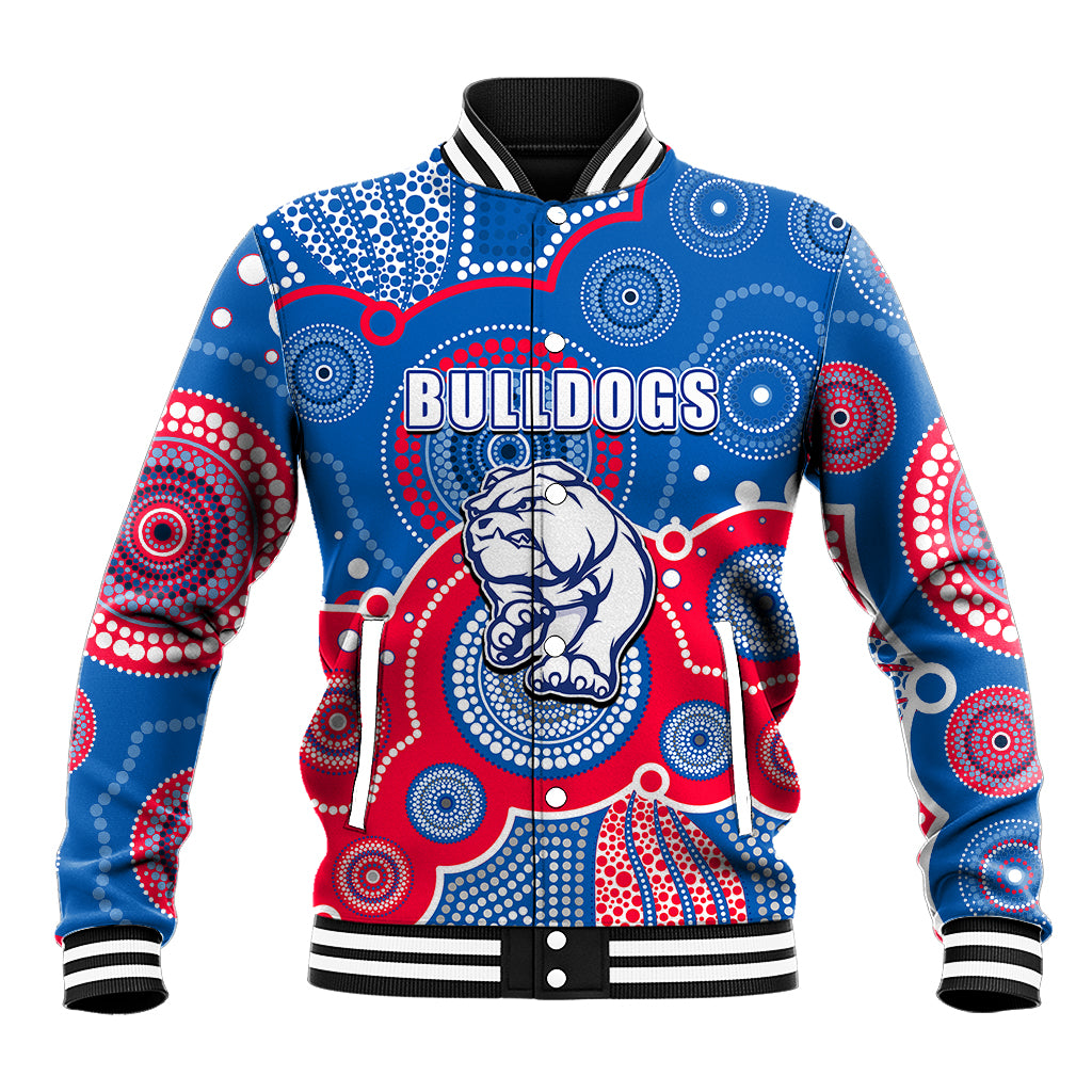 custom-personalised-and-number-bulldogs-afl-baseball-jacket-aboriginal-patterns
