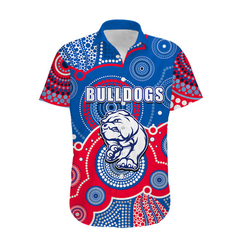 custom-personalised-and-number-bulldogs-afl-hawaiian-shirt-aboriginal-patterns