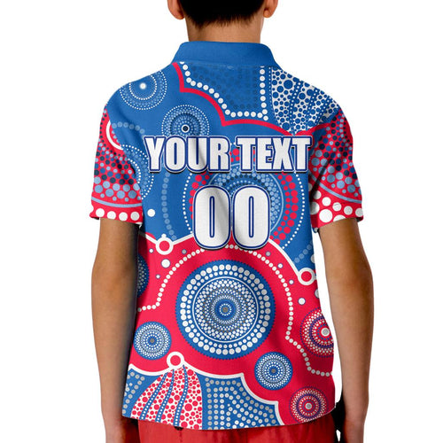 custom-personalised-and-number-bulldogs-afl-kid-polo-shirt-aboriginal-patterns