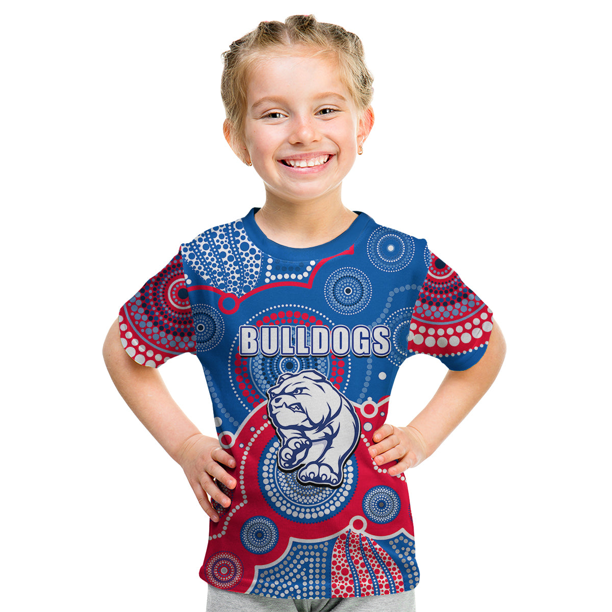 custom-personalised-and-number-bulldogs-afl-kid-t-shirt-aboriginal-patterns