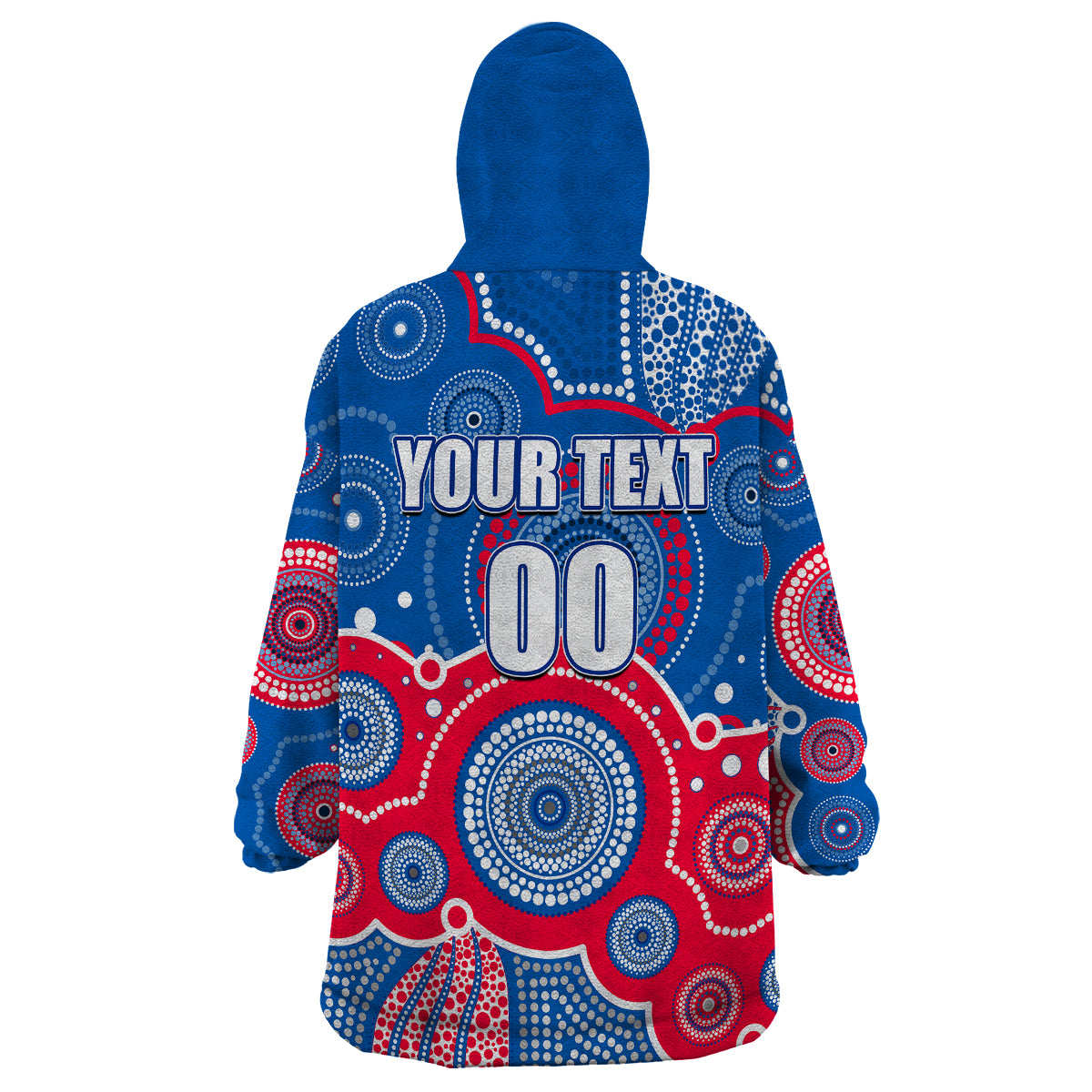 custom-personalised-and-number-bulldogs-afl-wearable-blanket-hoodie-aboriginal-patterns
