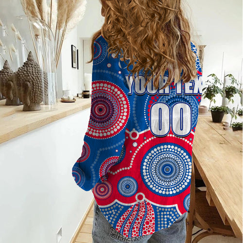 custom-personalised-and-number-bulldogs-afl-women-casual-shirt-aboriginal-patterns