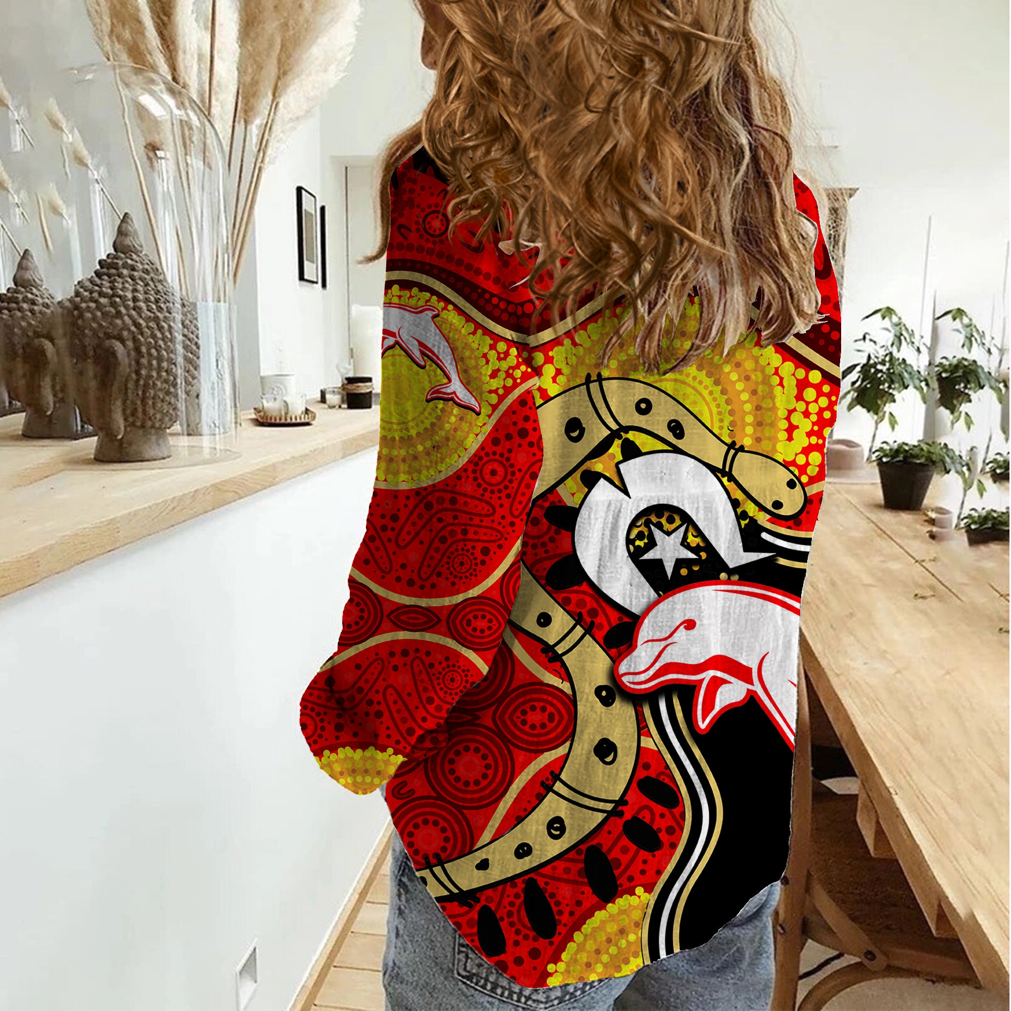 dolphins-mascot-nrl-women-casual-shirt-naidoc