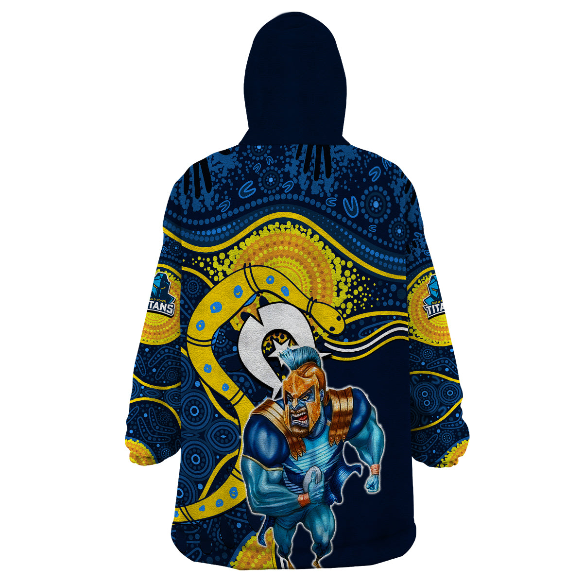 titans-mascot-nrl-wearable-blanket-hoodie-naidoc