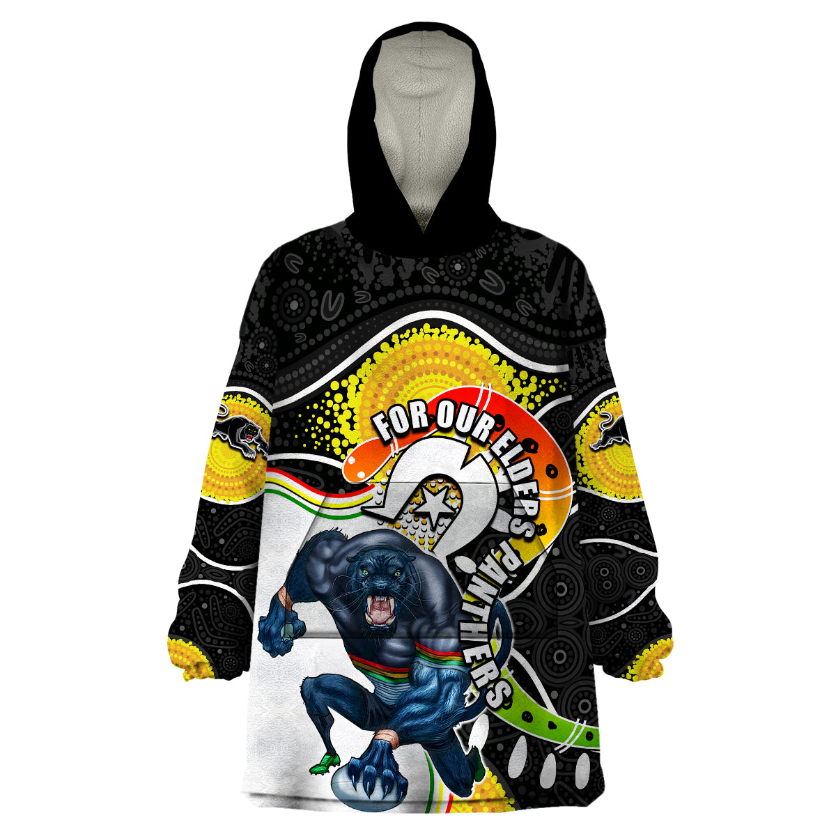panthers-mascot-nrl-wearable-blanket-hoodie-naidoc