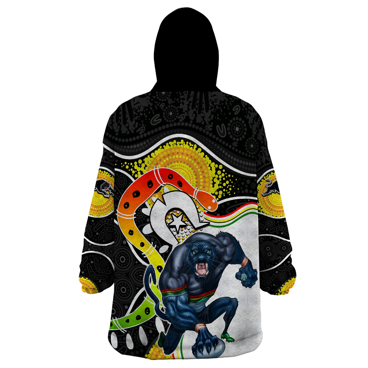 panthers-mascot-nrl-wearable-blanket-hoodie-naidoc