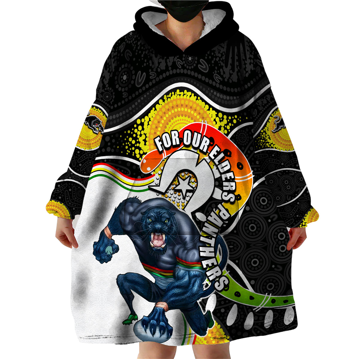 panthers-mascot-nrl-wearable-blanket-hoodie-naidoc