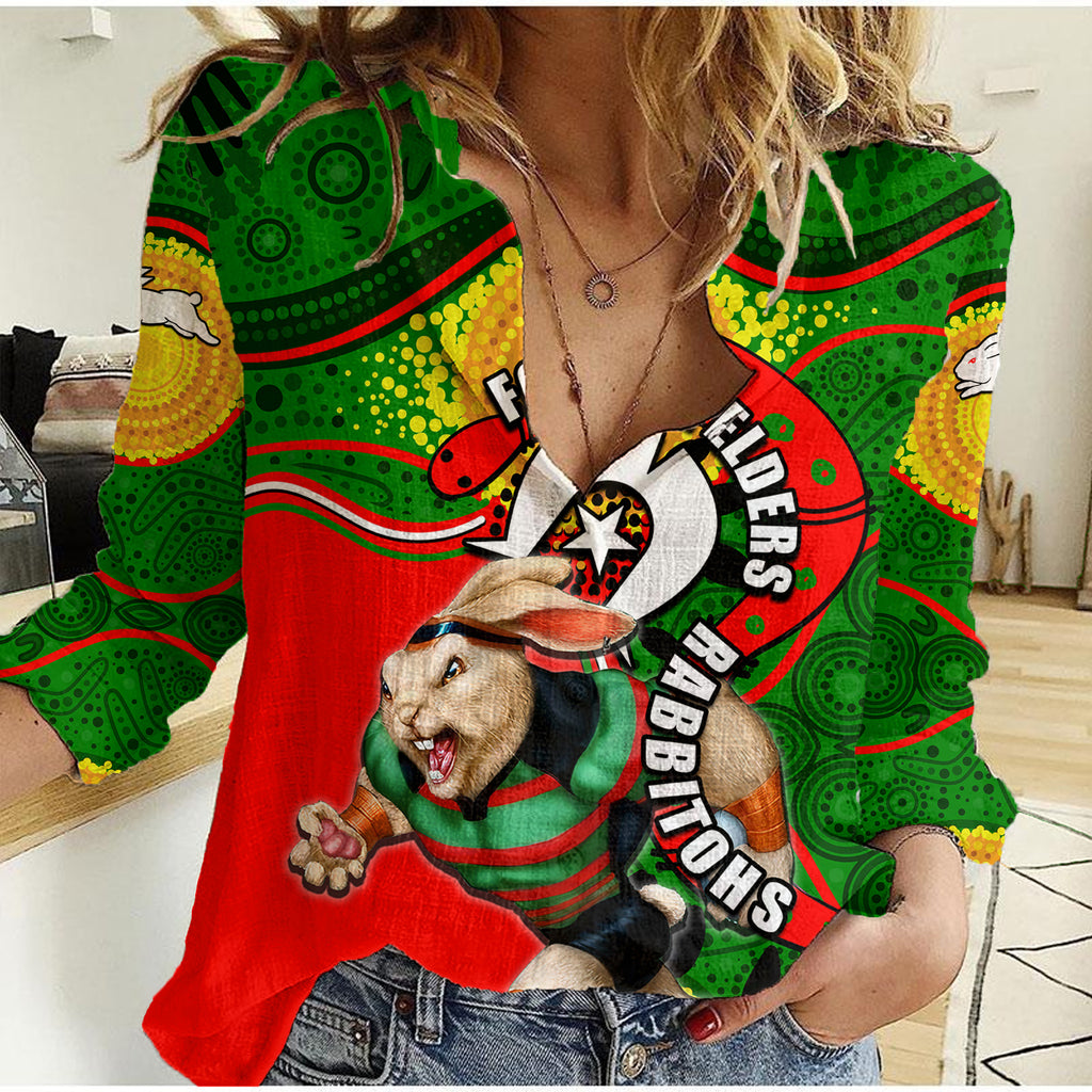 rabbitohs-mascot-nrl-women-casual-shirt-naidoc