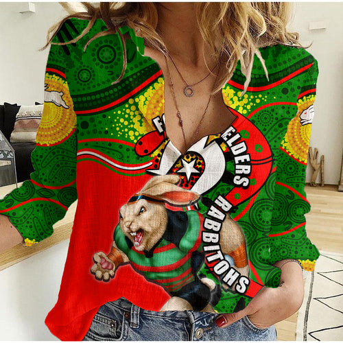 rabbitohs-mascot-nrl-women-casual-shirt-naidoc