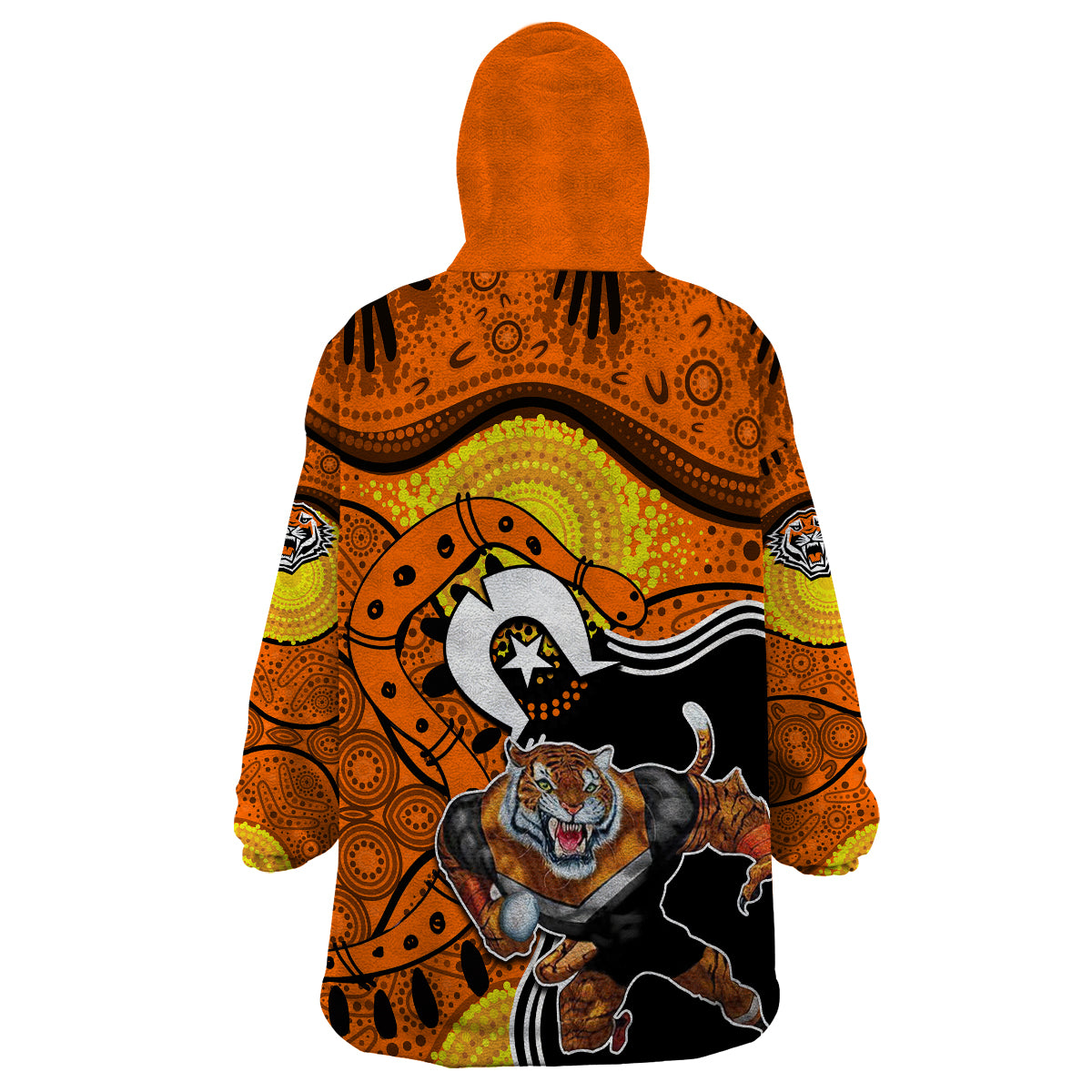 tigers-mascot-nrl-wearable-blanket-hoodie-naidoc