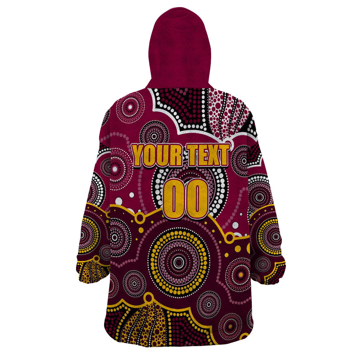custom-personalised-and-number-broncos-nrl-wearable-blanket-hoodie-aboriginal-patterns