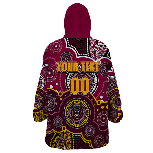 custom-personalised-and-number-broncos-nrl-wearable-blanket-hoodie-aboriginal-patterns