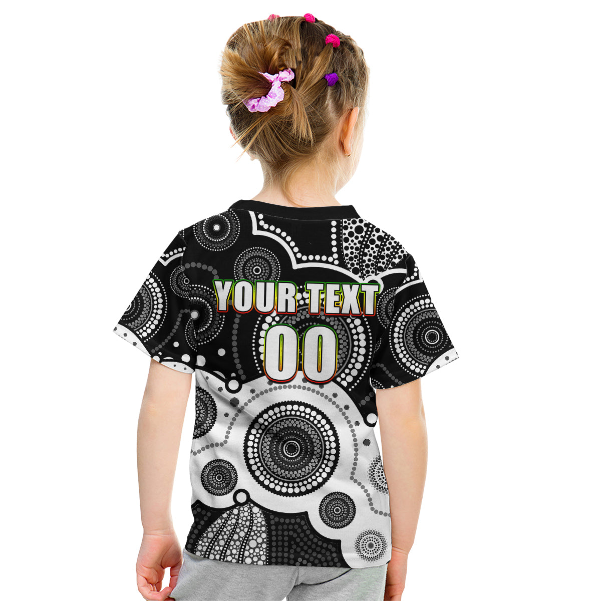 custom-personalised-and-number-panthers-nrl-kid-t-shirt-aboriginal-patterns