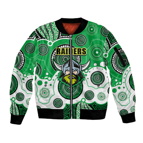 custom-personalised-and-number-raiders-nrl-sleeve-zip-bomber-jacket-aboriginal-patterns