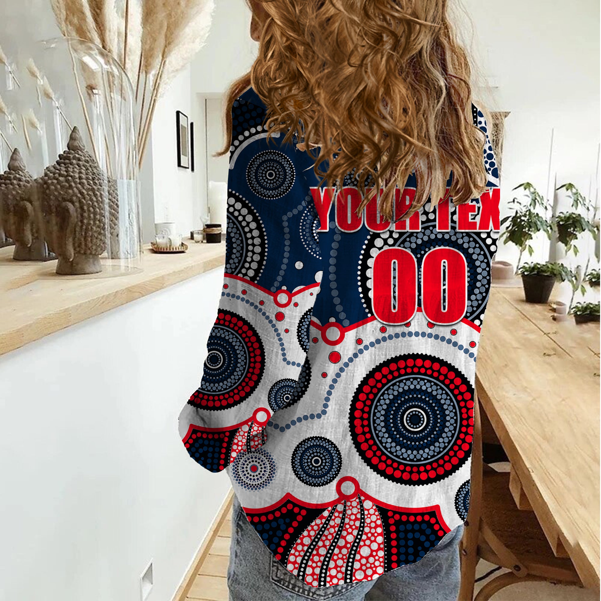 custom-personalised-and-number-roosters-nrl-women-casual-shirt-aboriginal-patterns