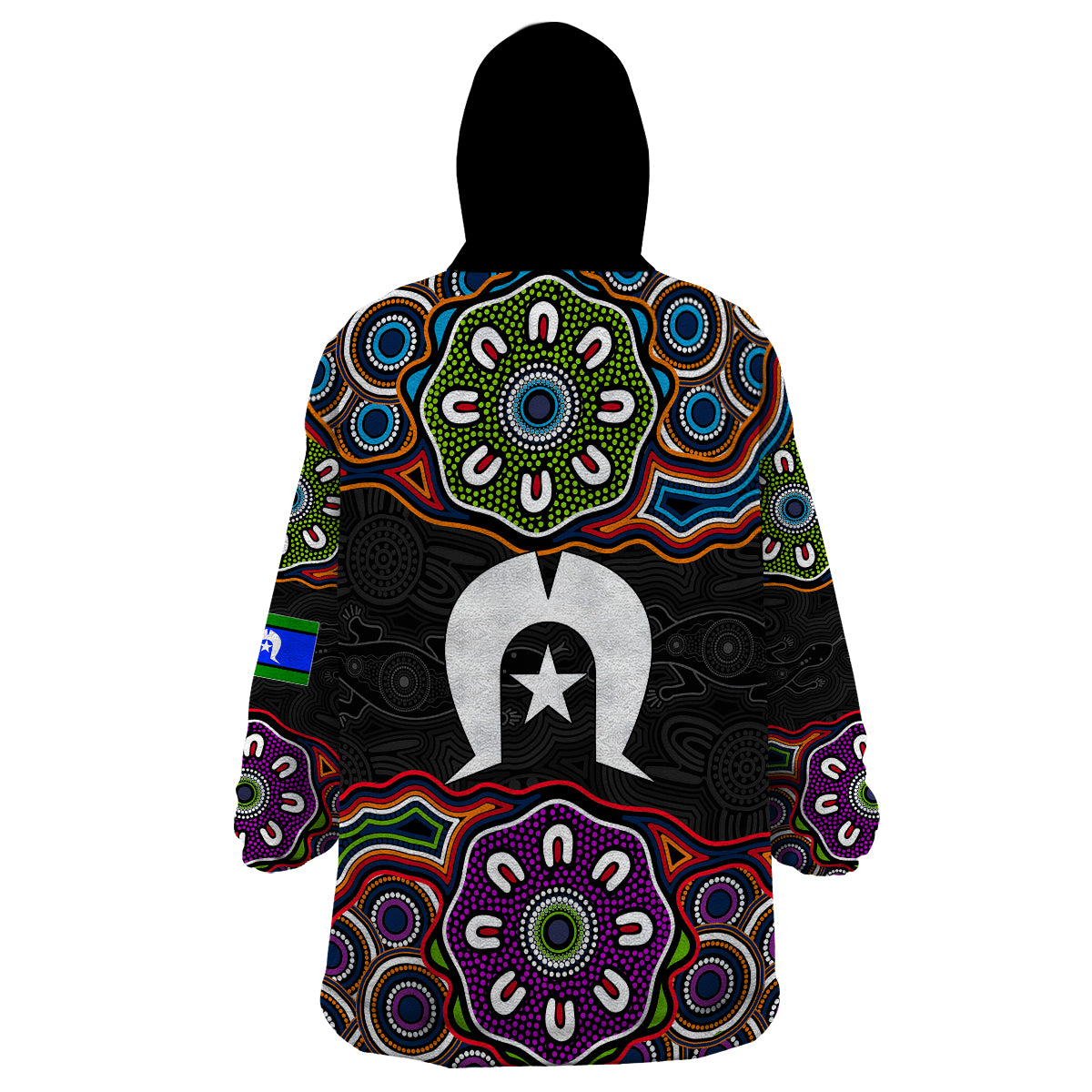naidoc-2023-wearable-blanket-hoodie-aboriginal-tribal-coloful
