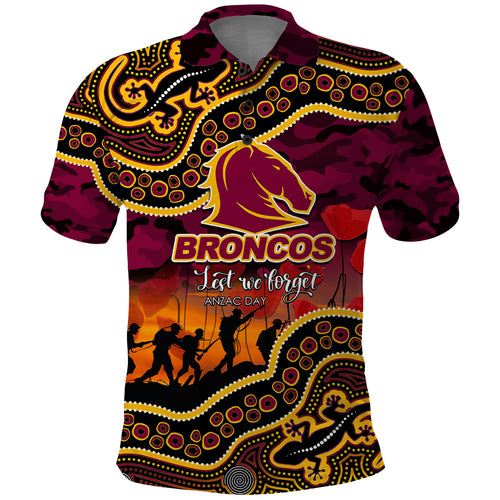 custom-personalised-anzac-day-nrl-broncos-polo-shirt-aborigianl-lizard-patterns