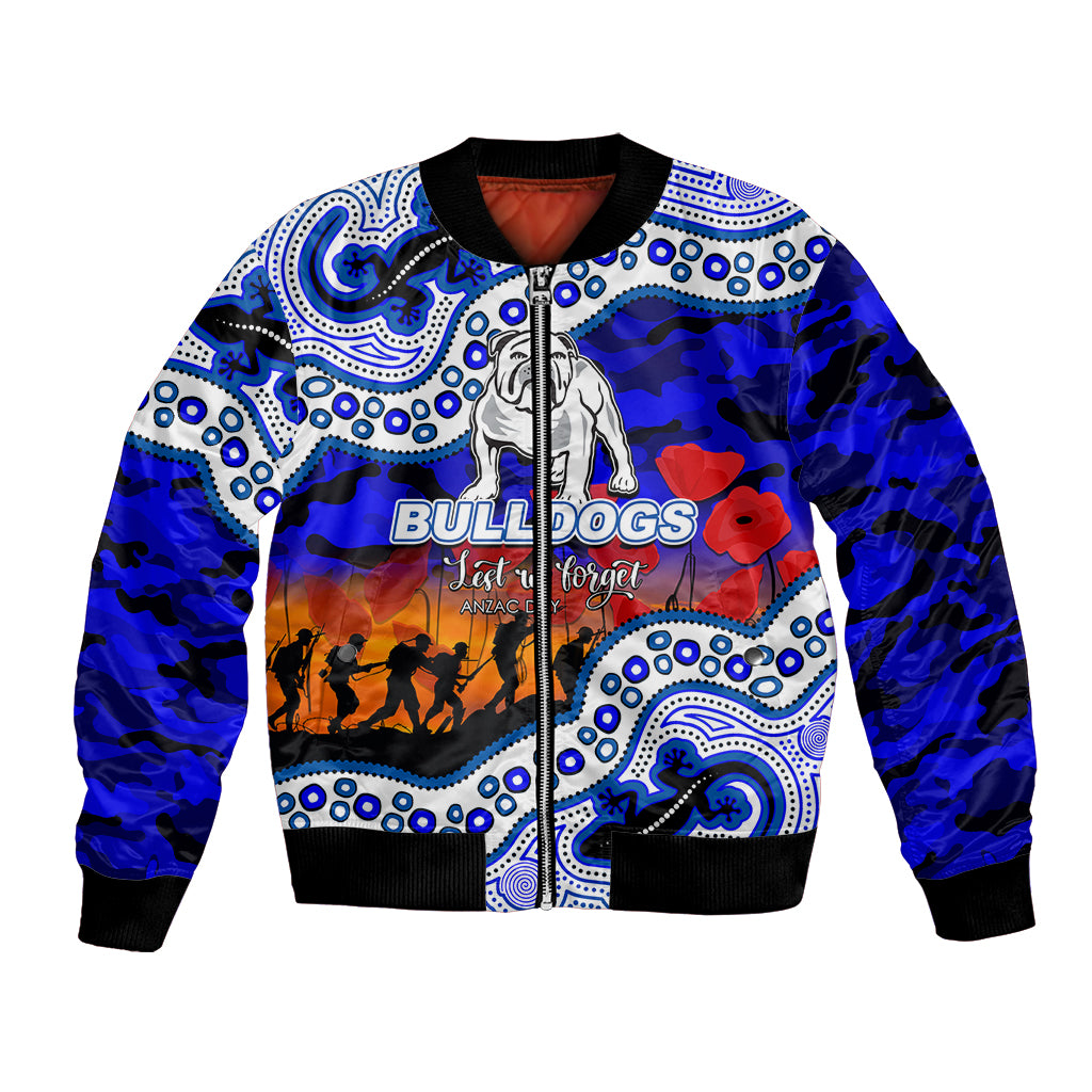 custom-personalised-anzac-day-nrl-bulldogs-bomber-jacket-aborigianl-lizard-patterns