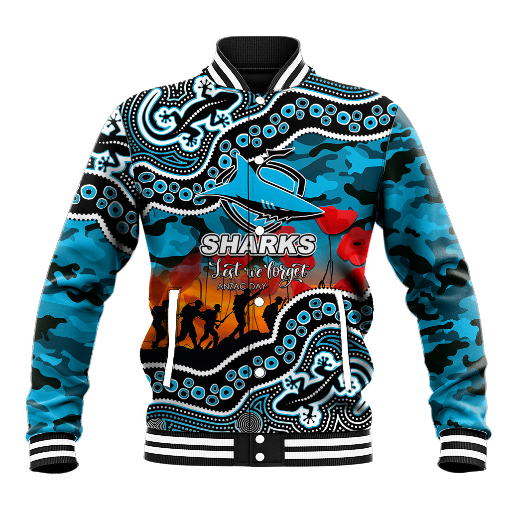 custom-personalised-anzac-day-nrl-sharks-baseball-jacket-aborigianl-lizard-patterns