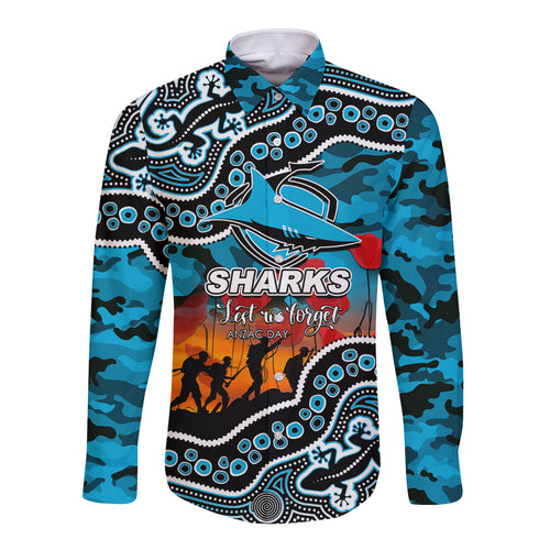custom-personalised-anzac-day-nrl-sharks-long-sleeve-button-shirt-aborigianl-lizard-patterns