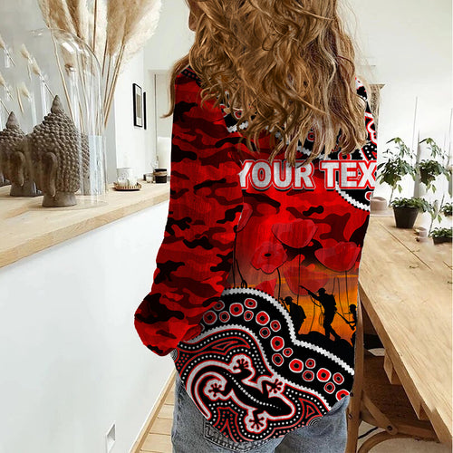 custom-personalised-anzac-day-nrl-dolphins-women-casual-shirt-aboriginal-lizard-patterns