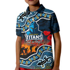 custom-personalised-anzac-day-nrl-titans-kid-polo-shirt-aboriginal-lizard-patterns