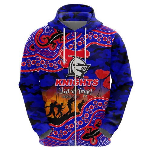 custom-personalised-anzac-day-nrl-knights-hoodie-aboriginal-lizard-patterns
