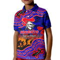 custom-personalised-anzac-day-nrl-knights-kid-polo-shirt-aboriginal-lizard-patterns