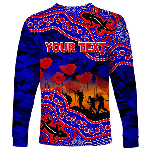 custom-personalised-anzac-day-nrl-knights-long-sleeve-shirt-aboriginal-lizard-patterns