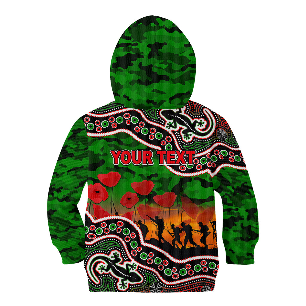 custom-personalised-anzac-day-nrl-rabbitohs-kid-hoodie-aboriginal-lizard-patterns