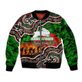 custom-personalised-anzac-day-nrl-rabbitohs-sleeve-zip-bomber-jacket-aboriginal-lizard-patterns