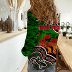 custom-personalised-anzac-day-nrl-rabbitohs-women-casual-shirt-aboriginal-lizard-patterns