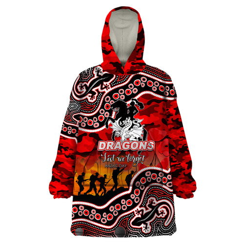 custom-personalised-anzac-day-nrl-dragons-wearable-blanket-hoodie-aboriginal-lizard-patterns