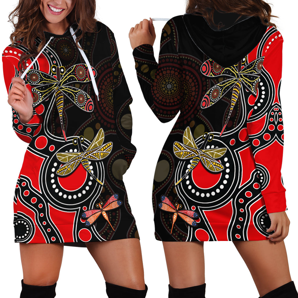aboriginal-dragonfly-hoodie-dress-red-style