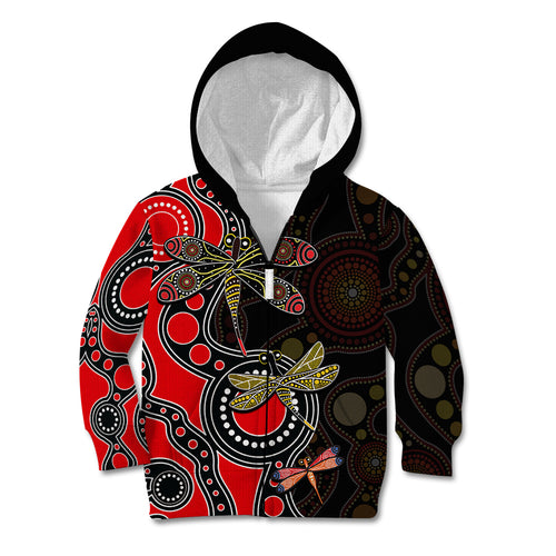aboriginal-dragonfly-kid-hoodie-red-style
