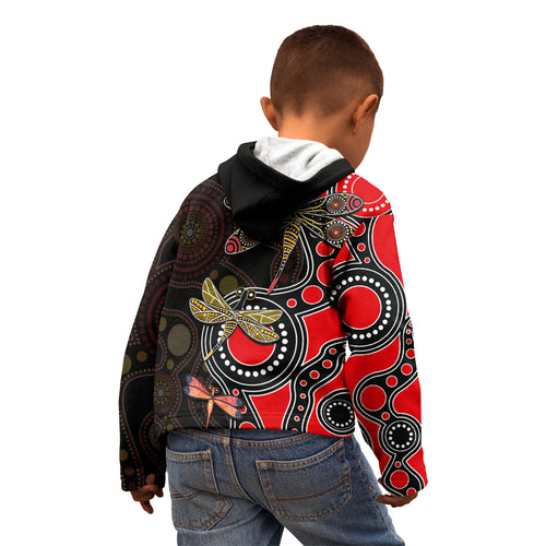 aboriginal-dragonfly-kid-hoodie-red-style