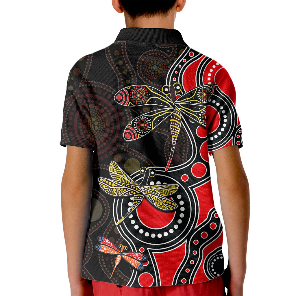 aboriginal-dragonfly-kid-polo-shirt-red-style