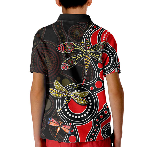 aboriginal-dragonfly-kid-polo-shirt-red-style