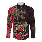 aboriginal-dragonfly-long-sleeve-button-shirt-red-style