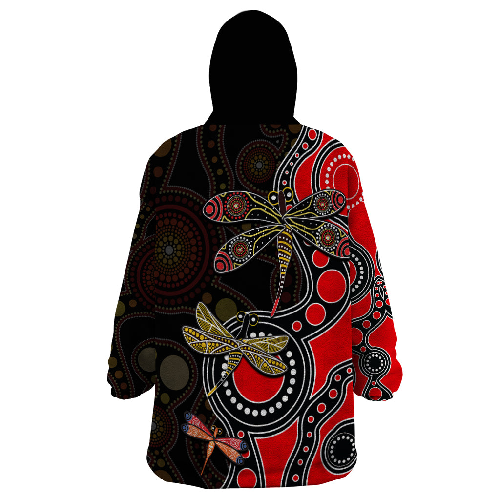 aboriginal-dragonfly-wearable-blanket-hoodie-red-style
