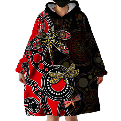 aboriginal-dragonfly-wearable-blanket-hoodie-red-style